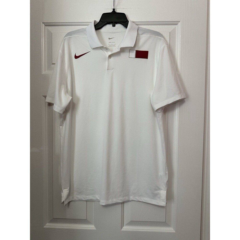 Nike Pro Elite Qatar Dri-Fit Polo White Team CT0758-100 Size Medium BRAND NEW